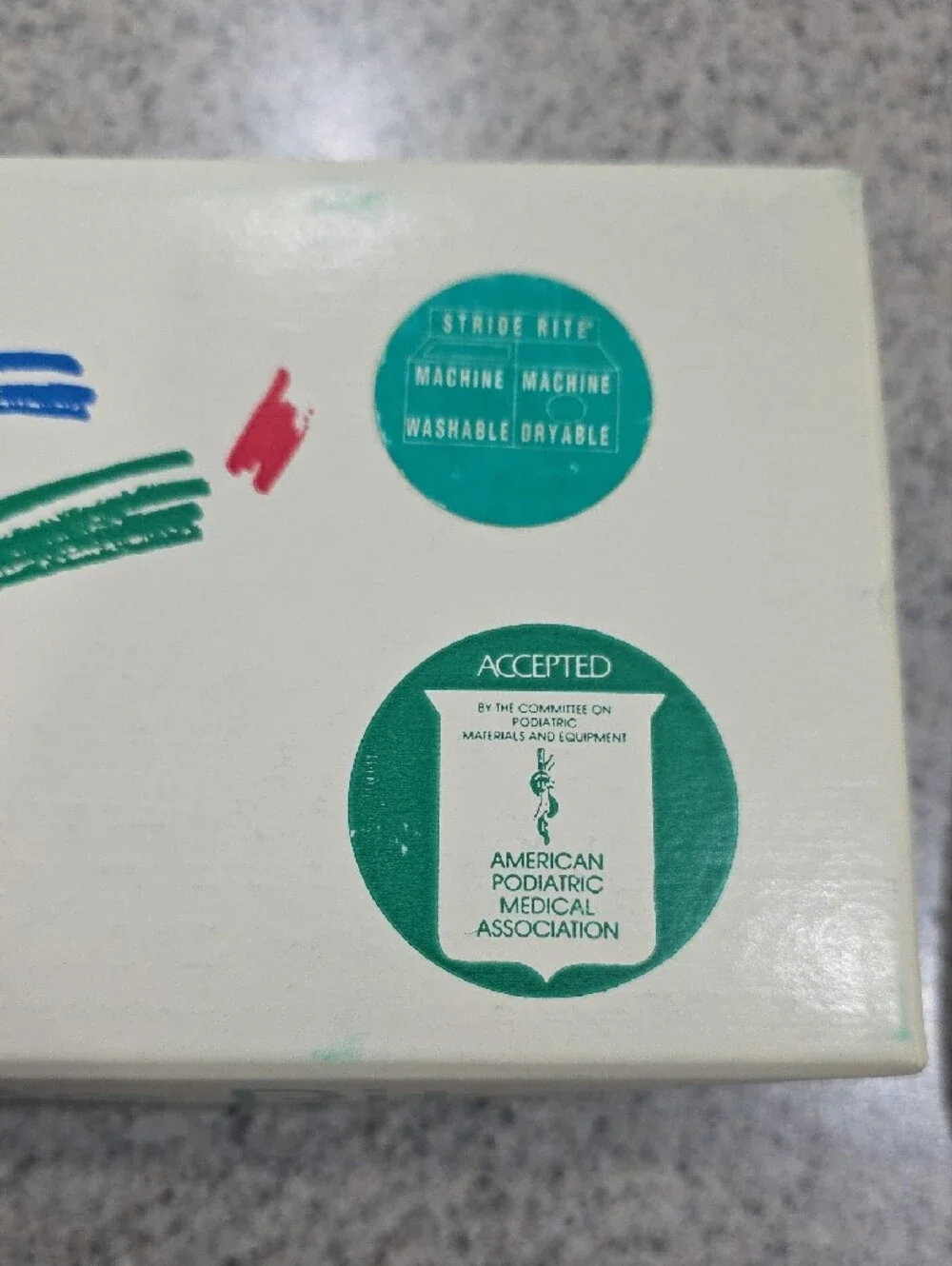 Stride Rite White and Teal Baby Shoe Box